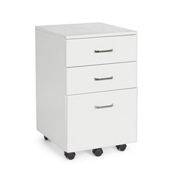 [S-B3710201] Cassettiera da ufficio tre cassetti Bianco Frassinato 40x44x h65 cm