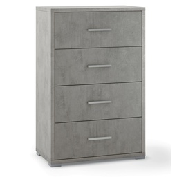 [S-ODB774CECEK] Cassettiera per ufficio con quattro cassetti Beton Cemento 51x41x h110 cm