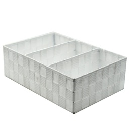 [S-V2321180000] Cassetto Poliestere Bianco con 3 Scomparti 31x21x10 cm