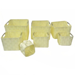 [S-V23153100BI] Cassetto in poliestere crema 30x30h20