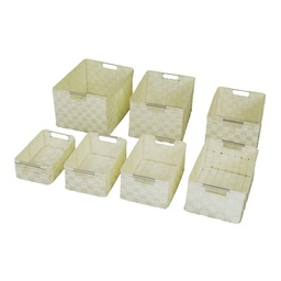 [S-V23153200BI] Cassetto Organizzatore Crema 38x28x21 cm