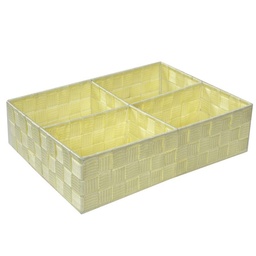 [S-V23152500BI] Cassetto Organizzatore Crema con 4 Scomparti - 37x27x10 cm