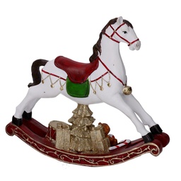 [S-V6168480000] Cavallo in Resina Bianco 20,5x5,5x19 cm
