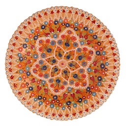 [S-V5867470000] Centrotavola in ceramica arancione tondo 40x40x8 cm