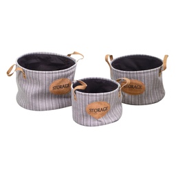 [S-V2320580000] Cesta in tessuto grigio rotonda ø35h30