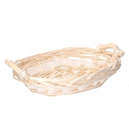 [S-V9381140000] Cesta rettangolare in vimini bianco noce cm48-52x36h13