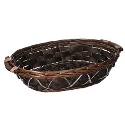 [S-V9380820000] Cesta ovale in vimini noce 50/55x40h14 cm