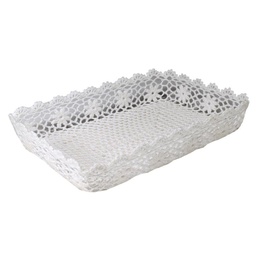 [S-V1721970000] Cestina rettangolare in pizzo, dimensioni cm37x26h6,5