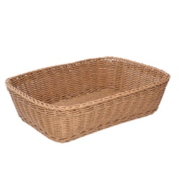 [S-V1633380000] Cestino rettangolare in polirattan naturale cm36x26h10