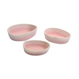 [S-V85263800RO] Cestina rosa ovale in tessuto 28x23h7,5 cm