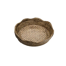 [S-V1711540000] Cestina in Vimini Smerlata Birman Tonda 23x23x6 cm
