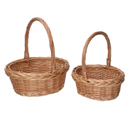 [S-V2100050000] Cestino in Vimini Naturale Ovale 17x20h8/21