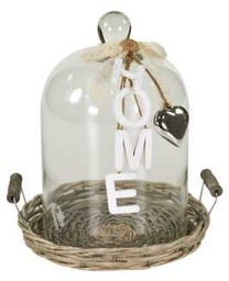 [S-V9178370000] Cesto vassoio con coperchio in vetro - Ø cm. 22 x h 28