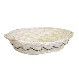 [S-V9368420000] Cesto in vimini bianco ovale 59x39x14 cm
