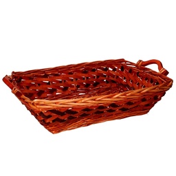 [S-V9379840000] Cesto intrecciato rettangolare in vimini noce miele 53x38x13 cm