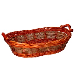 [S-V9379740000] Cesto ovale in vimini miele 50x38x13 cm