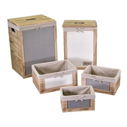 [S-V1921050000] Cestone legno con cassetti e bottone rettangolare cm40x31h55