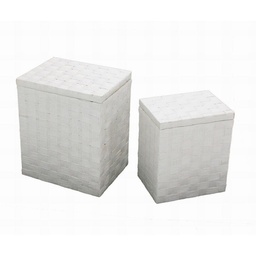 [S-V1914060000] Cestone in carta bianca 1-2 con fodera rettangolare 45x35h54 cm