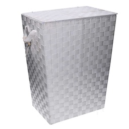 [S-V1992560000] Cestone bianco poliestere foderato rettangolare cm40x30h53