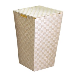 [S-V1992640000] Cestone in poliestere crema foderato, misure 33x33x53 cm