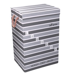 [S-V1992500000] Cestone tessuto laundry grigio con coperchio 40x30x60 cm