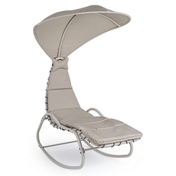 [S-B0790205] Chaise Longue Dondolo Baffin in metallo Avorio