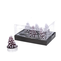 [S-V5511240000] Confezione 6 pezzi candela paraffina albero viola 2 ore