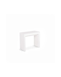 [S-OM/114/B] Consolle Allungabile in Mdf Bianco Antigraffio con Allunghe in Melaminico, Dimensioni 90x42,5/302,5x76cm