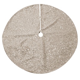 [S-V6165050000] Copribase albero tessuto con pailette champagne 90x90 cm
