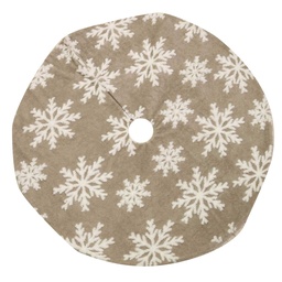 [S-V6317930000] Copribase Tessuto Albero Fiocchi di Neve Beige ø107h1