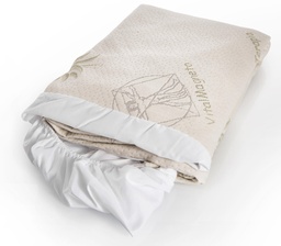 [S-MA/038] Coprimaterasso bianco in tessuto, dimensioni 190/200x80/90x2 cm