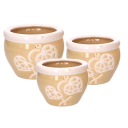 [S-V5834870000] Coprivaso ceramica 1-3 crema bordo bianco 30x21 cm