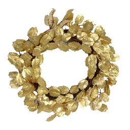 [S-V6327550000] Coroncina con foglie d'oro cm ø45