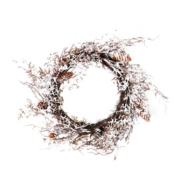 [S-V6316700000] Coroncina innevata con pigne in plastica 60x60x13 cm