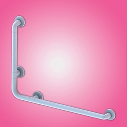 [S-FZ100550] Corrimano angolare di sicurezza 78 x 55.5 cm per disabili colore bianco