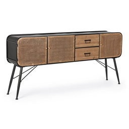 [S-B0746636] Credenza Vintage in Metallo con 3 Ante e 2 Cassetti - Stile Raffinato e Funzionale - Dimensioni 180x34x84 cm
