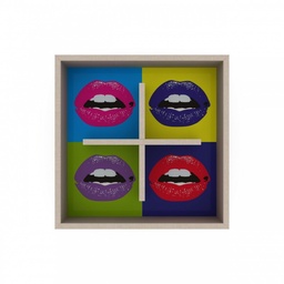 [S-FZ93739] Cubo a parete decorativo mensola bacheca bocca  cm 60