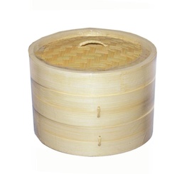 [S-V5030100000] Cuocivapore in bambù, set da 3 pezzi, 25x25x16 cm