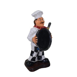 [S-V1866610000] Cuoco in resina con padella da appoggio 30x44x77 cm