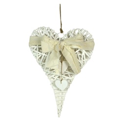 [S-V6043200000] Cuore Vimini Bianco con Fiocco 30x40x7 cm