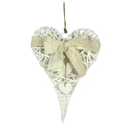 [S-V6043210000] Cuore vimini bianco con fiocco 35x50x6 cm