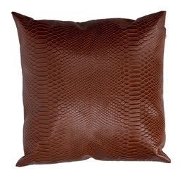 [S-V2510350000] Cuscino ecopelle marrone quadro 38x38 cm