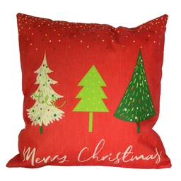 [S-V6321100000] Cuscino tessuto albero rosso e verde 43x43 cm