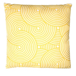 [S-V2509820000] Cuscino tessuto cerchi giallo quadro 45x45 cm