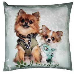 [S-V2510520000] Cuscino tessuto con cane azzurro 43x43 cm
