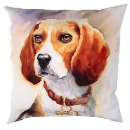 [S-V2510470000] Cuscino tessuto con cane bianco 43x43 cm