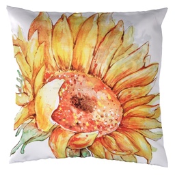 [S-V2510460000] Cuscino tessuto con girasole bianco 43x43 cm