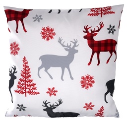 [S-V6167510000] Cuscino tessuto con renne bianco 43x43x12 cm
