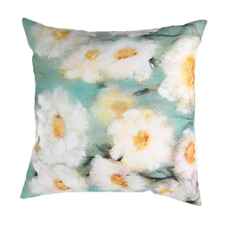 [S-V2509960000] Cuscino Fiori Bianco Quadro 43x43h12 cm