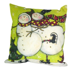 [S-V6321180000] Cuscino in tessuto pupazzo di neve cm43x43